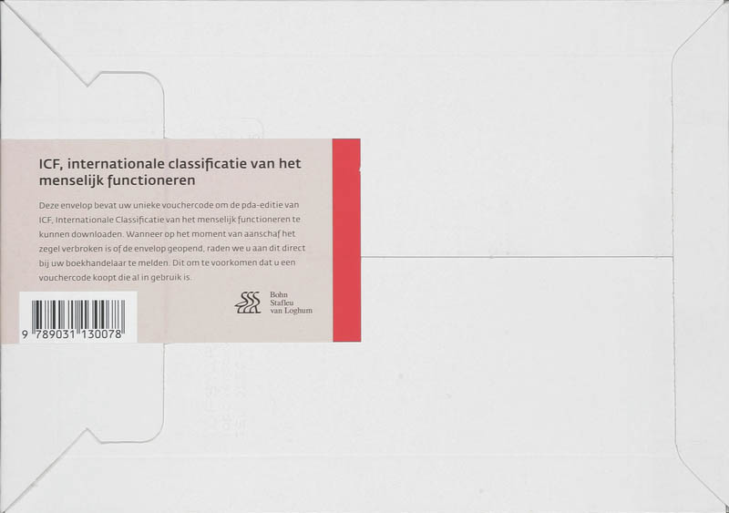 Achterkant van PDA ICF, internationale classificatie van het menselijk functioneren