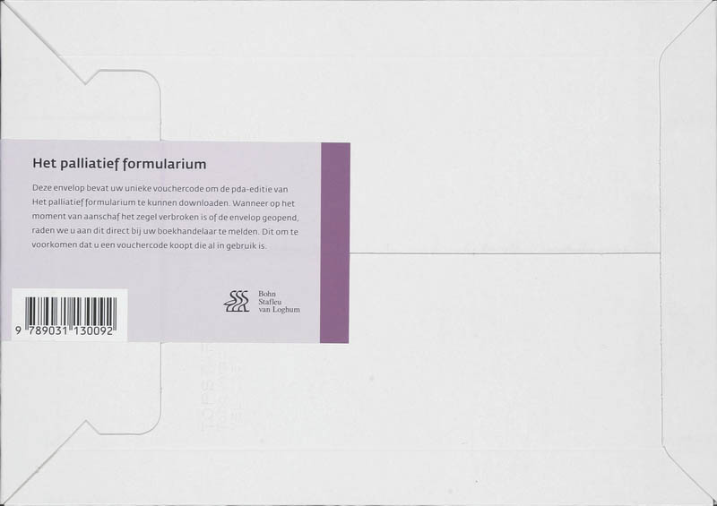 Achterkant van PDA Palliatief formularium