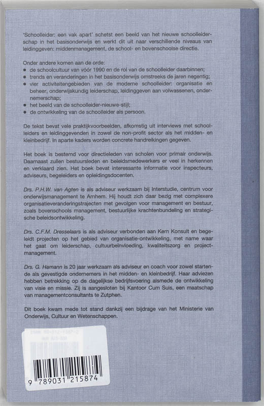 Achterkant van Schoolleider: een vak apart