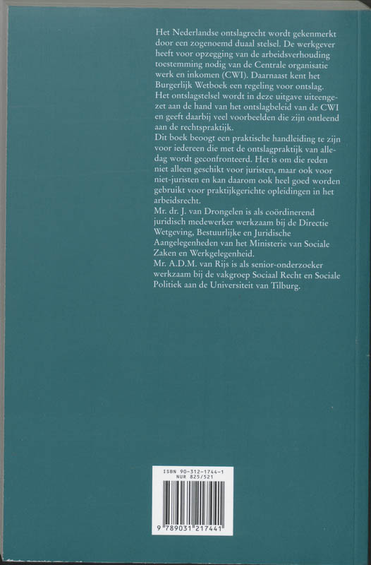 Achterkant van De ontslagpraktijk van de CWI