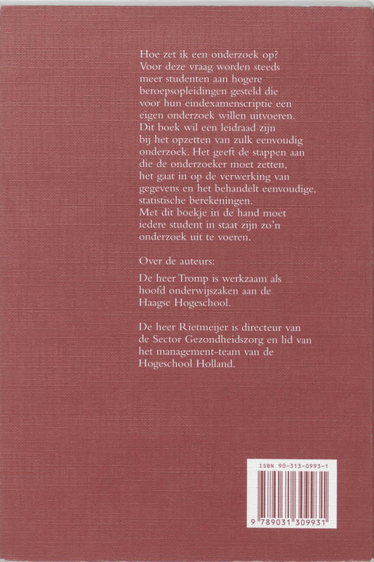 Achterkant van De aanpak van onderzoek