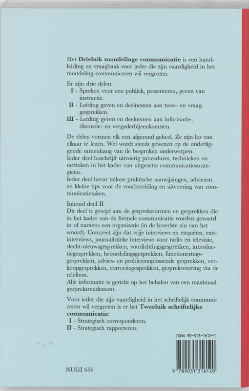 Achterkant van Drieluik mondelinge communicatie ii