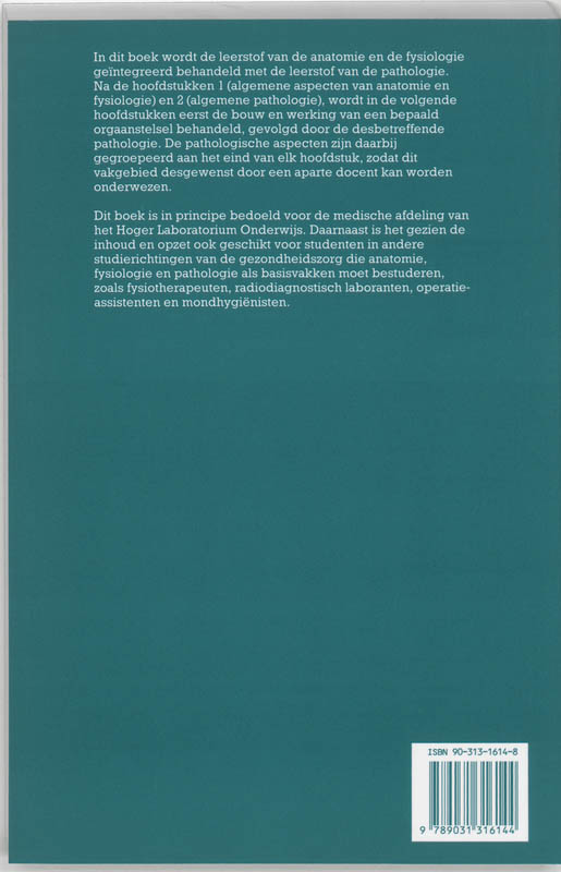 Achterkant van Anatomie, fysiologie, pathologie