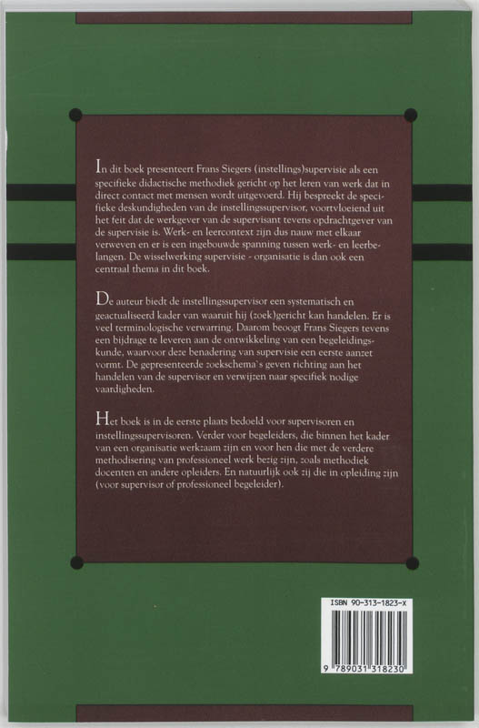 Achterkant van Instellingssupervisie