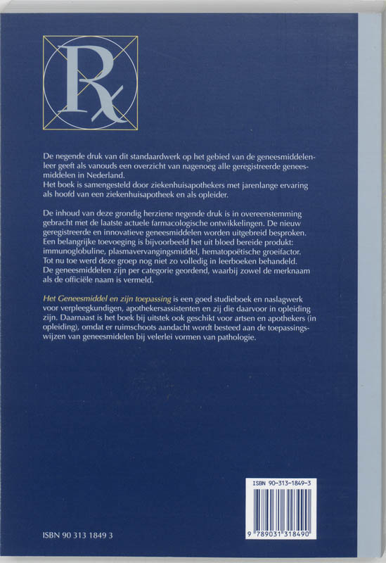 Achterkant van Het geneesmiddel en zijn toepassing