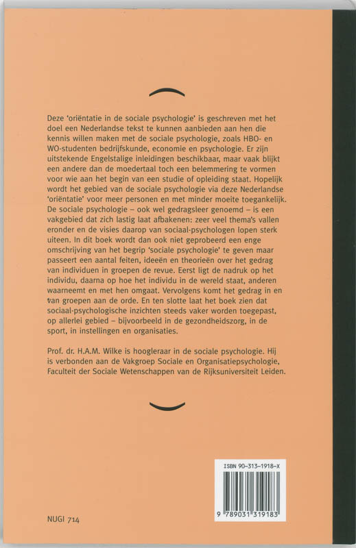 Achterkant van Orientatie in de sociale psychologie
