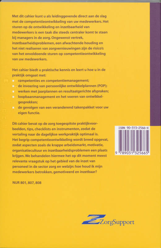 Achterkant van Sturen op competentieontwikkeling