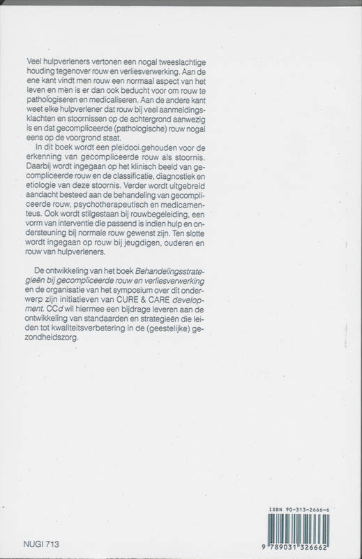 Achterkant van Behandelingsstrategieen bij gecompliceerde rouw en verliesverwerking