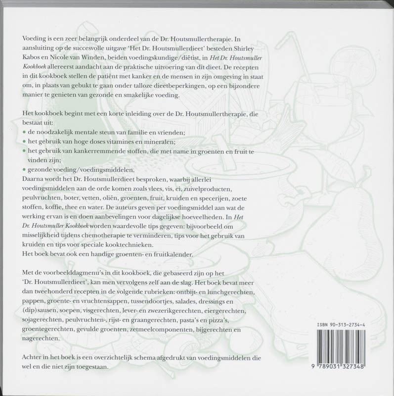 Achterkant van Het Dr. Houtsmuller kookboek