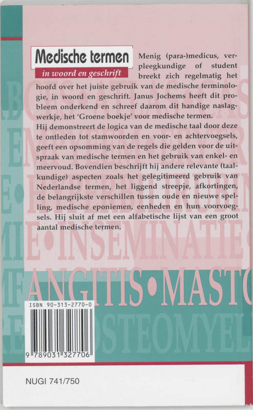 Achterkant van Medische termen in woord en geschrift