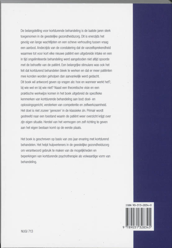 Achterkant van Kortdurend behandelen in de GGZ