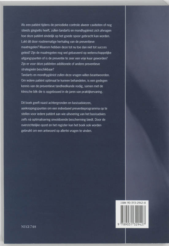 Achterkant van Preventieve tandheelkunde