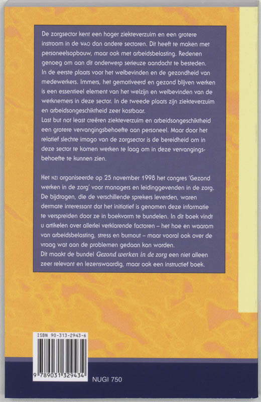 Achterkant van Gezond werken in de zorg