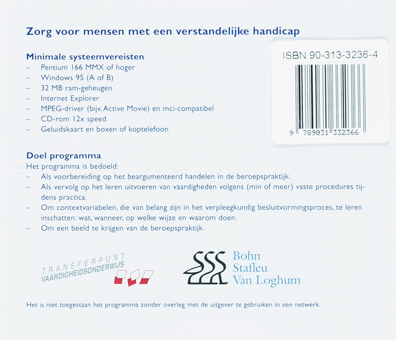 Achterkant van Zorg voor mensen met een verstandelijke handicap