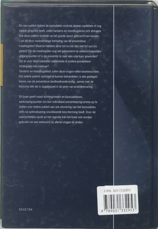 Achterkant van Preventieve tandheelkunde