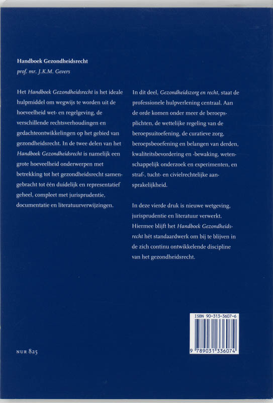 Achterkant van II Gezondheidszorg en recht