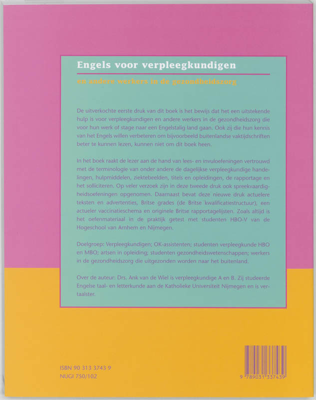 Achterkant van Engels voor verpleegkundigen