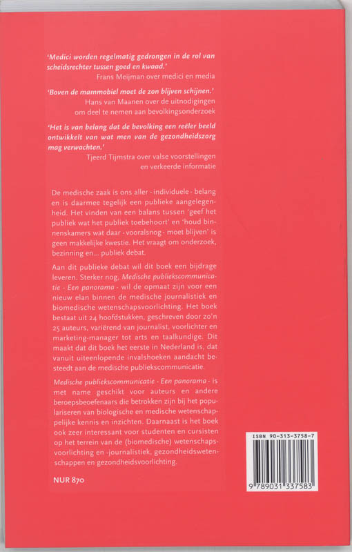 Achterkant van Medische publiekscommunicatie