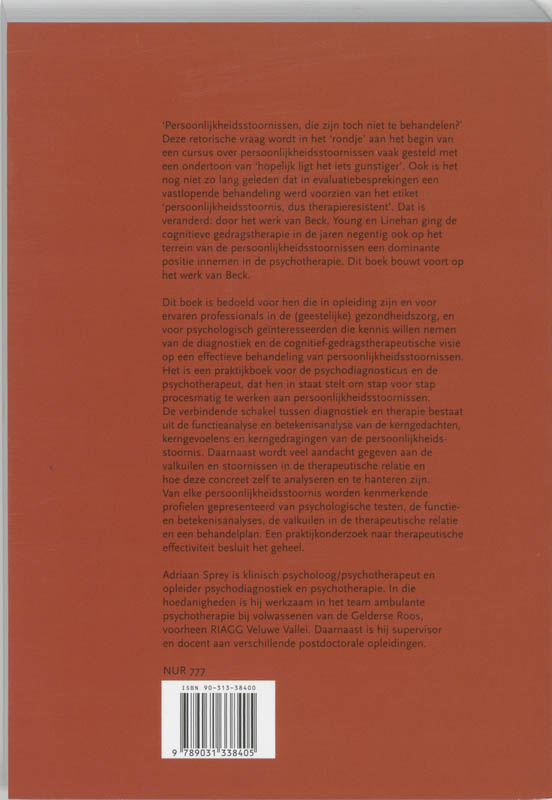 Achterkant van Praktijkboek persoonlijkheidsstoornissen
