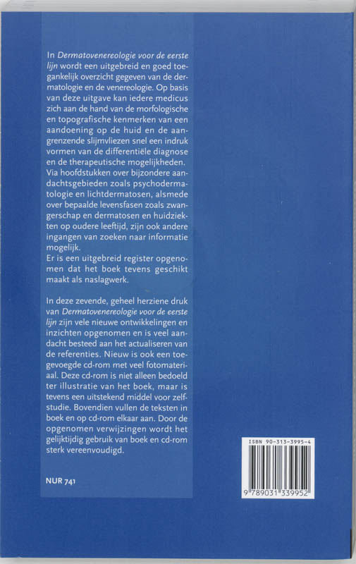 Achterkant van Dermatovenereologie voor de eerste lijn