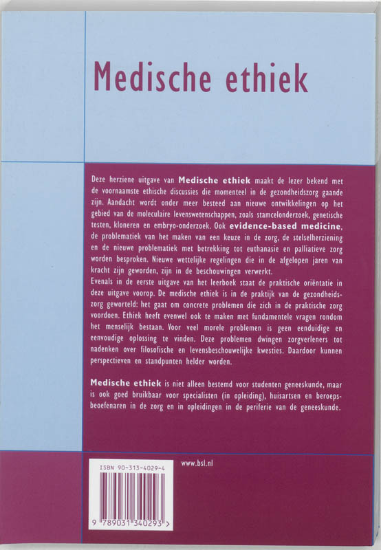 Achterkant van Medische ethiek