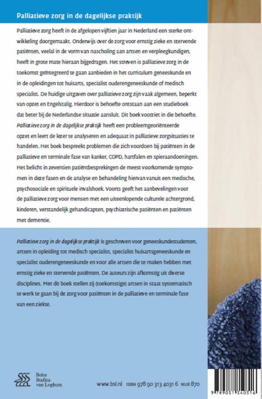 Achterkant van Palliatieve zorg in de dagelijkse praktijk