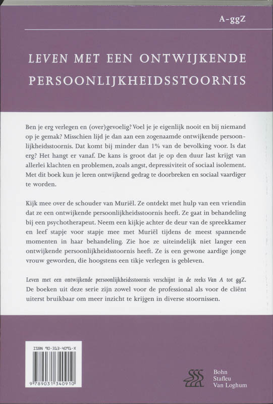 Achterkant van Leven met een ontwijkende persoonlijkheidsstoornis