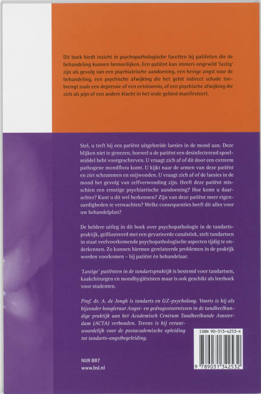 Achterkant van Lastige patienten in de tandartspraktijk