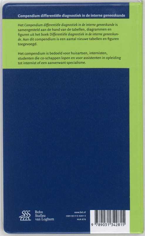 Achterkant van Compendium differentiële diagnostiek in interne geneeskunde