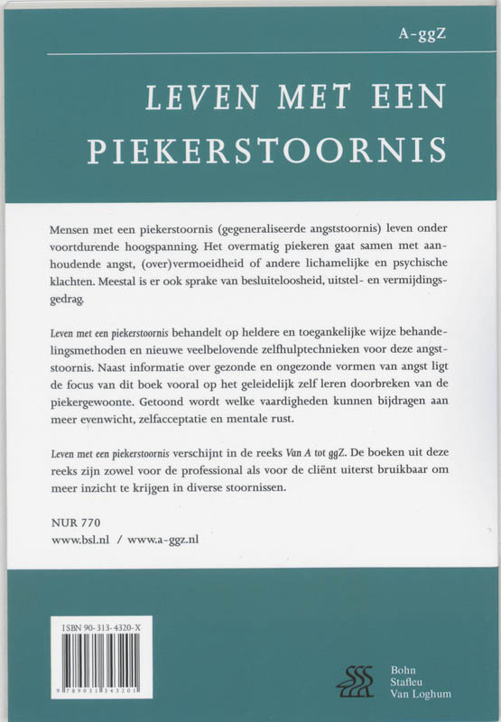 Achterkant van Leven met een piekerstoornis