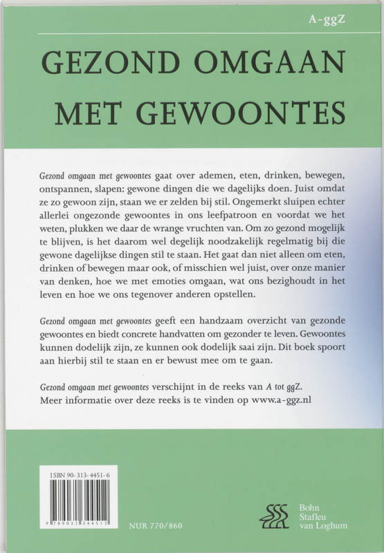 Achterkant van Gezond omgaan met gewoontes
