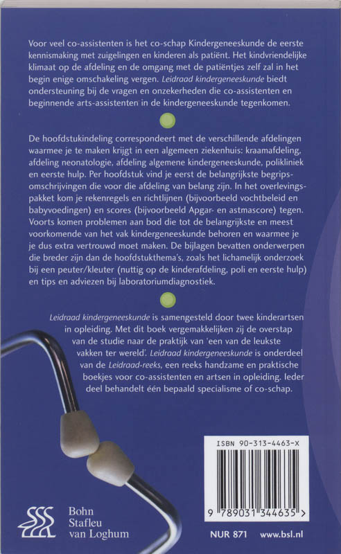 Achterkant van Leidraad kindergeneeskunde