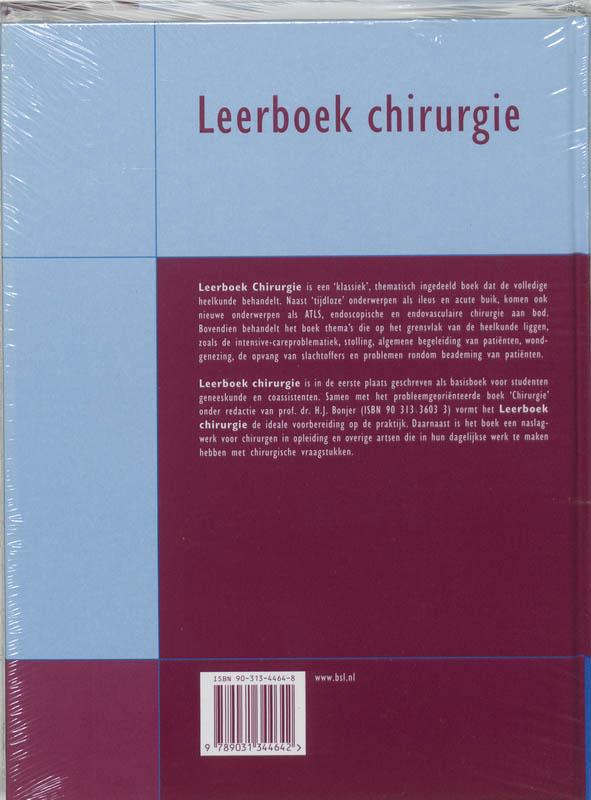 Achterkant van Leerboek chirurgie