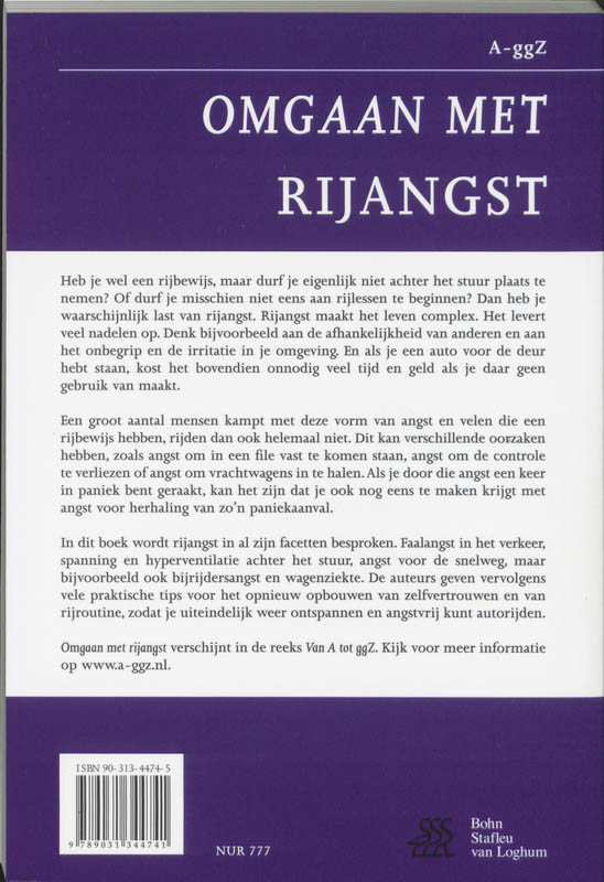 Achterkant van Omgaan met rijangst