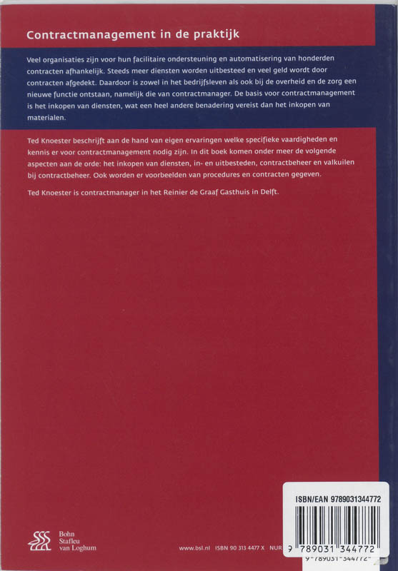 Achterkant van Contractmanagement in de praktijk