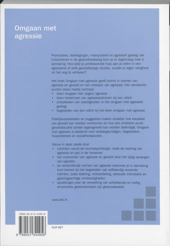 Achterkant van Omgaan met agressie