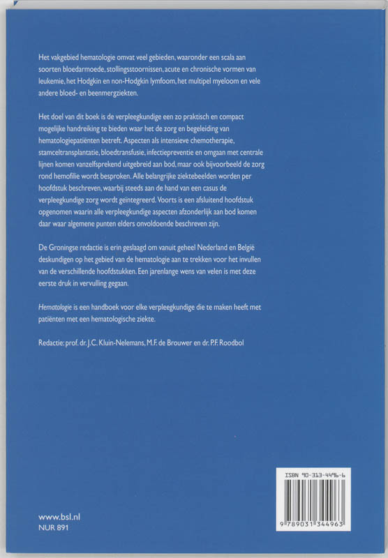 Achterkant van Hematologie