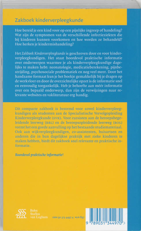 Achterkant van Zakboek kinderverpleegkunde