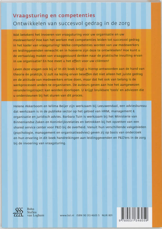 Achterkant van Vraagsturing en competenties