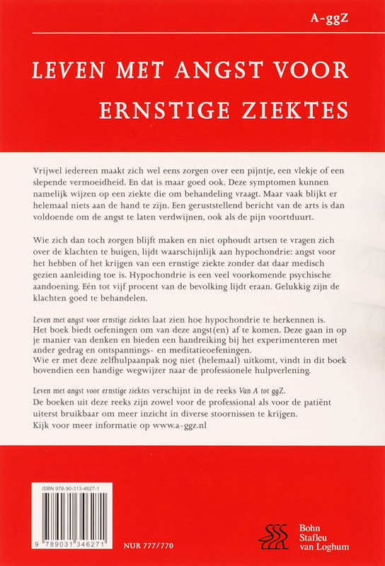 Achterkant van Leven met angst voor ernstige ziektes