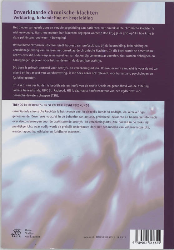 Achterkant van Onverklaarde chronische klachten