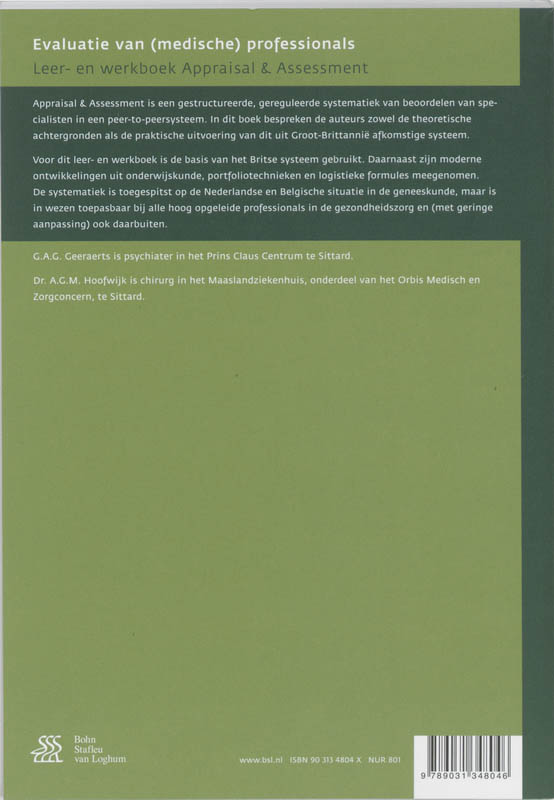 Achterkant van Evaluatie van (medische) professionals