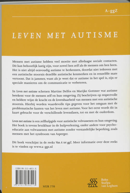 Achterkant van Leven met autisme