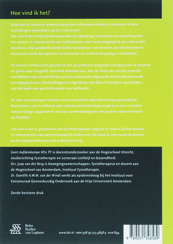 Achterkant van Hoe vind ik het?