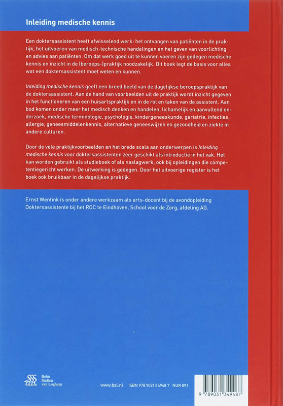 Achterkant van Inleiding medische kennis