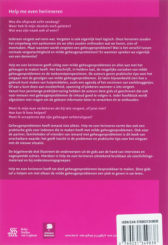 Achterkant van Help me even herinneren