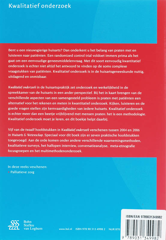 Achterkant van Kwalitatief onderzoek