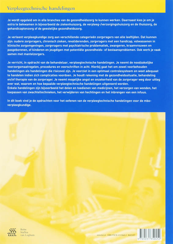 Achterkant van Verpleegtechnische handelingen