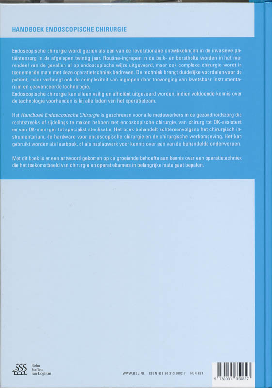 Achterkant van Handboek endoscopische chirurgie