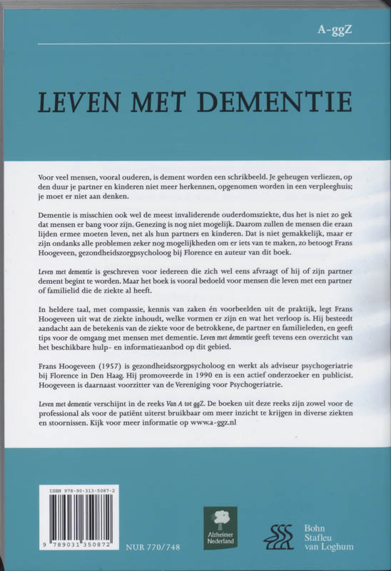 Achterkant van Leven met dementie